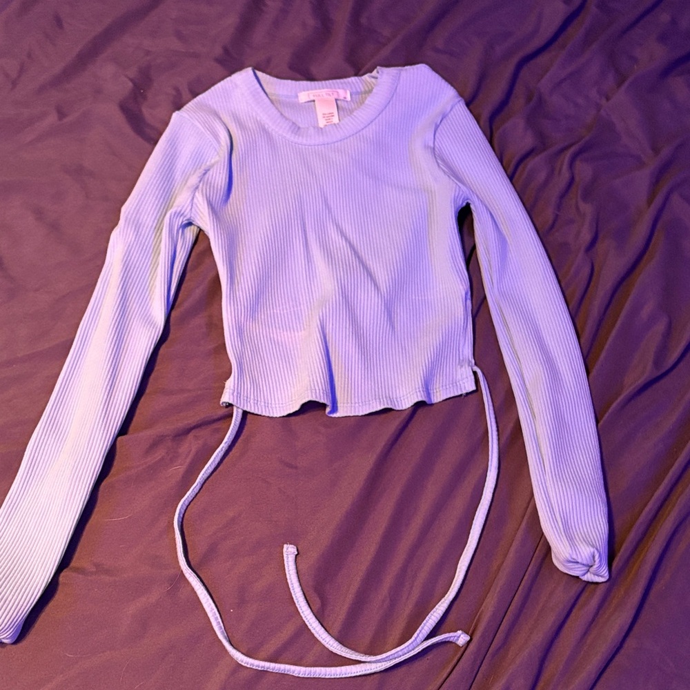 Full Tilt Lavender Ribbed Crop Top